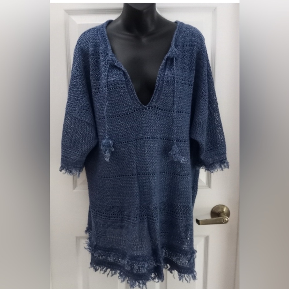 Ralph Lauren Navy Knit Swim Cover-Up